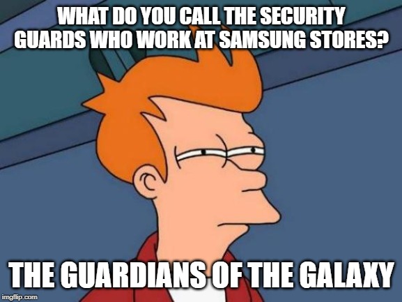 Meme highlighting Samsung store employee joke.