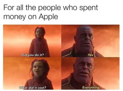 Meme jesting about high Apple prices.