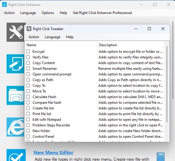Using one of the most advanced context menu editors for Windows, Right Click Enhancer
