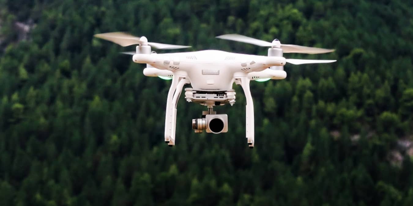 A drone flying overhead to represent the best drones with a camera