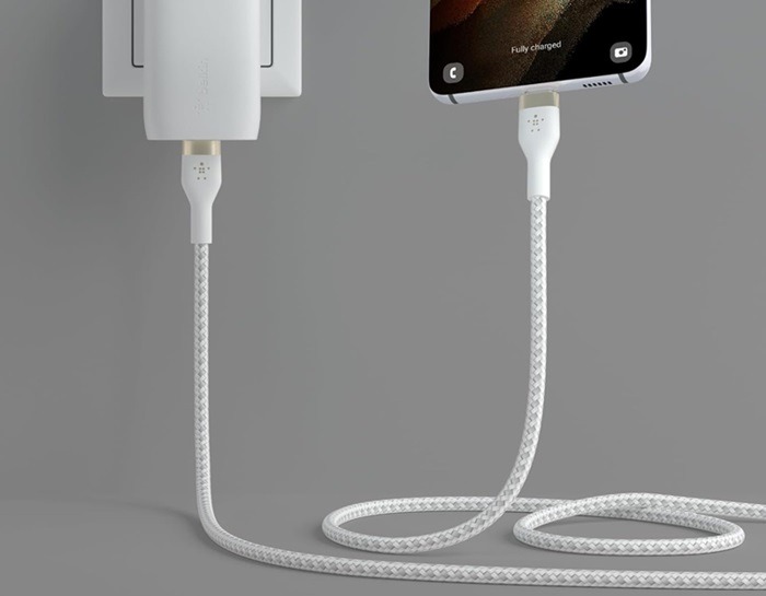 Belkin BoostCharge Pro Flex device for iPhone charging.