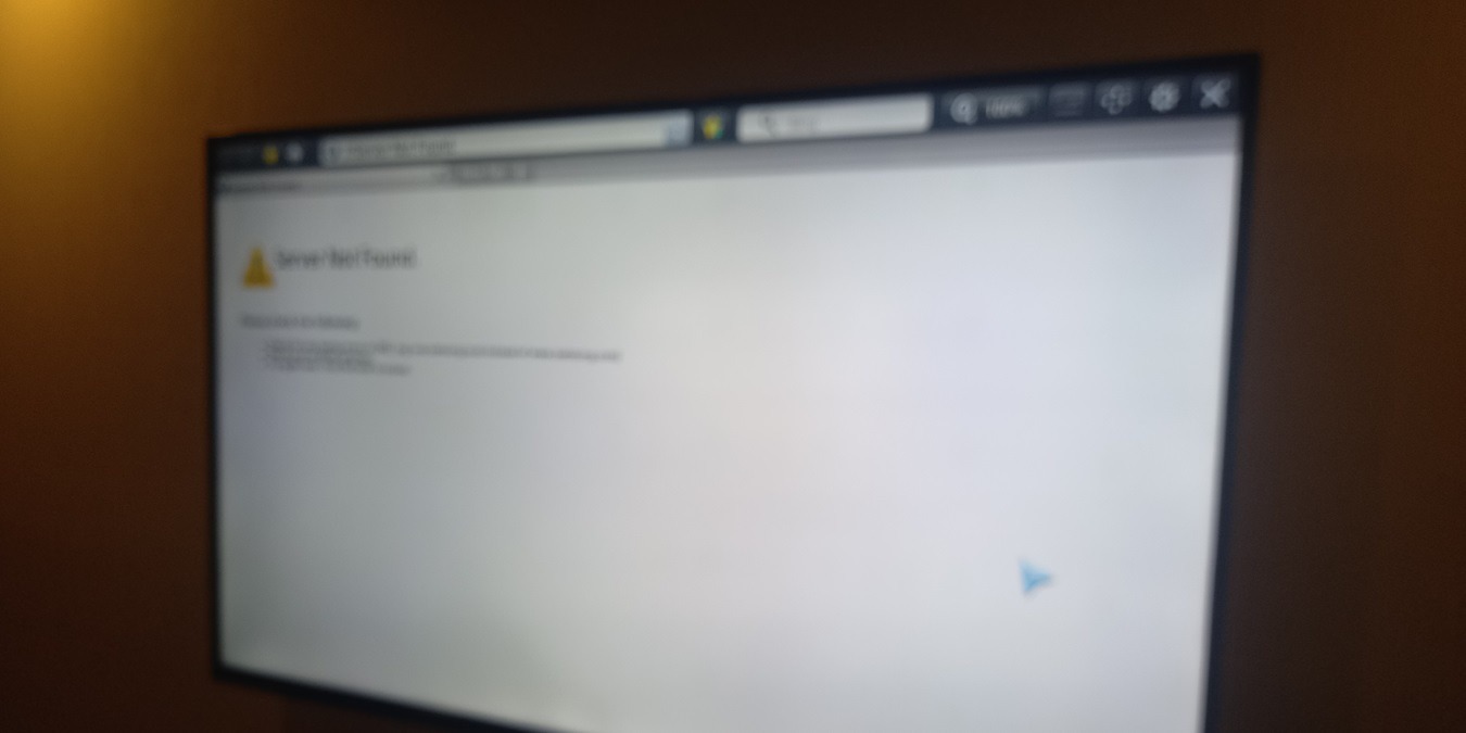 Featured image of TV Wi-Fi not connecting with a server not found message on Firefox browser.
