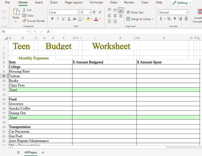 Final converted spreadsheet in PDF2Go.
