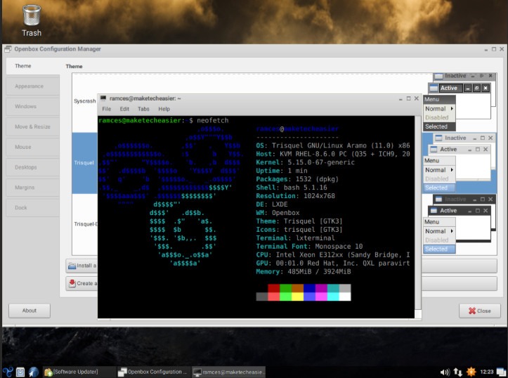 A screenshot of the default Trisquel Linux desktop.