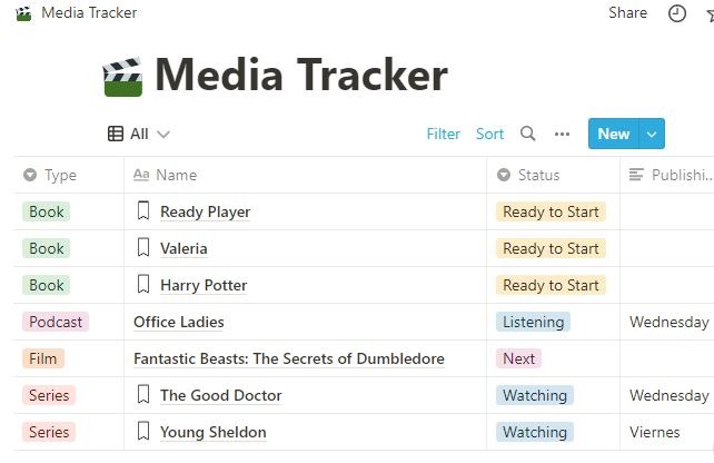 Tracking all your media consumption with Media Tracker.