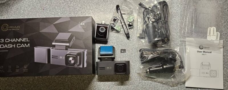Ombar Dash Cam full kit with three cameras.