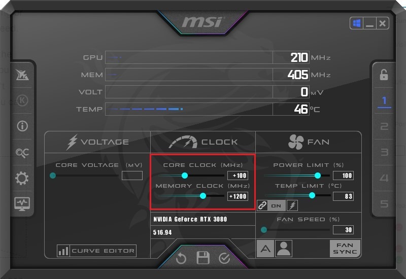 Graphics card not working msi afterburner overclock