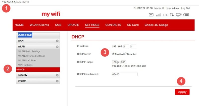 Turning DHCP i"on" by enabling the option in a router's homepage.