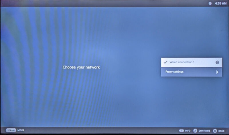 A screenshot showing the available network interfaces for the machine.