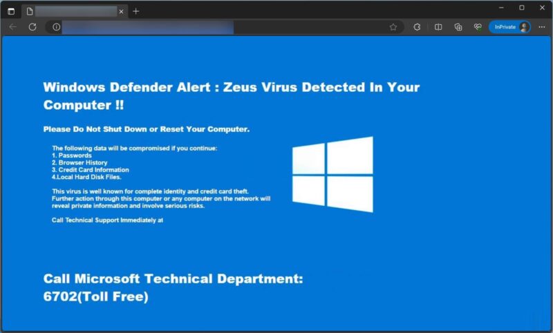 Windows Defender Alert message view on Windows PC.