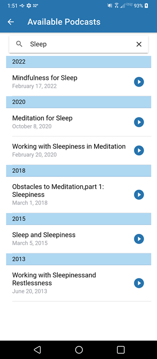 Exploring sleep podcasts in UCLA Mindful app