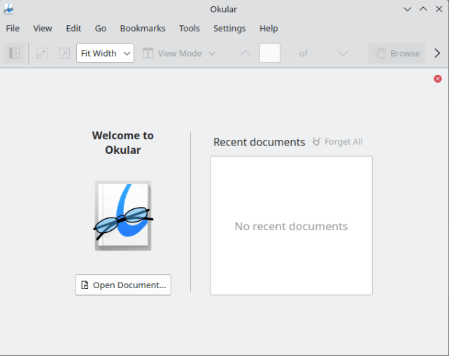 A screenshot highlighting Okular, the default document reader for KDE.